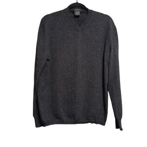 Gian Angeli‎ Mens Gray V-Neck Cashmere Sweater Luxury Knitwear Italian Made